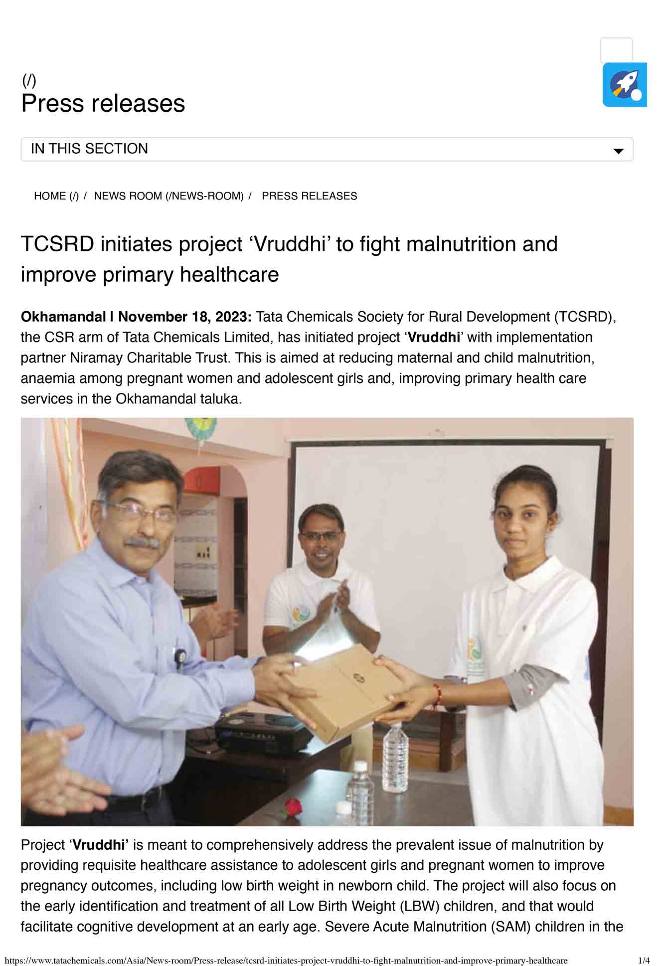 TCSRD-initiates-project-‘Vruddhi’-to-fight-malnutrition-and-improve-primary-healthcare---Press-releases---Tata-Chemicals-Limited-1